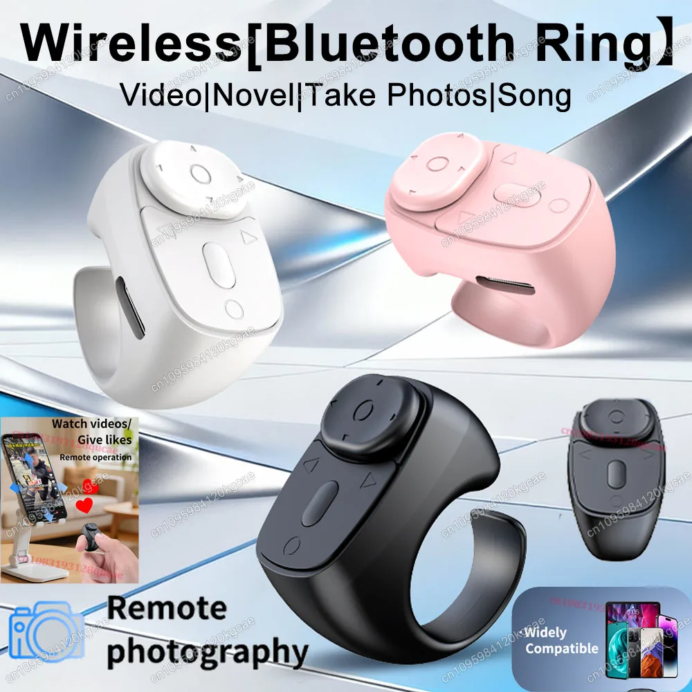 Mini Kabelloser Bluetooth-Seitenumblätterer, Fingerring-Fernbedienung für Android Selfie Video Automatischer Seitenumblätterer Navigationsringe
