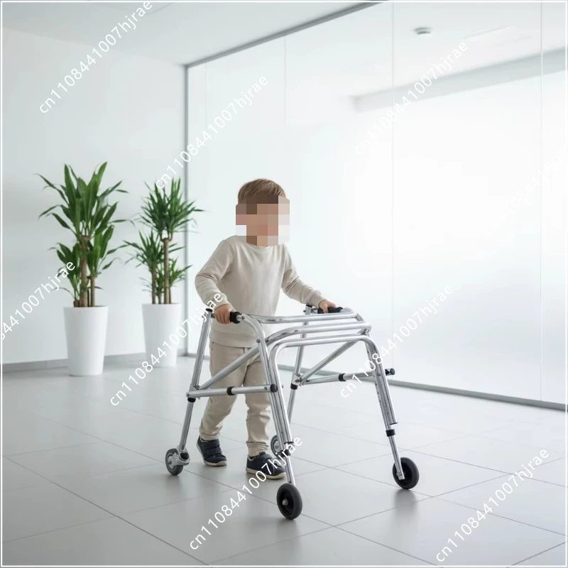 Universal Wheel Children's Folding Lower Limb Training Fracture Disability Rehabilitation Auxiliary Walker Class II Walker