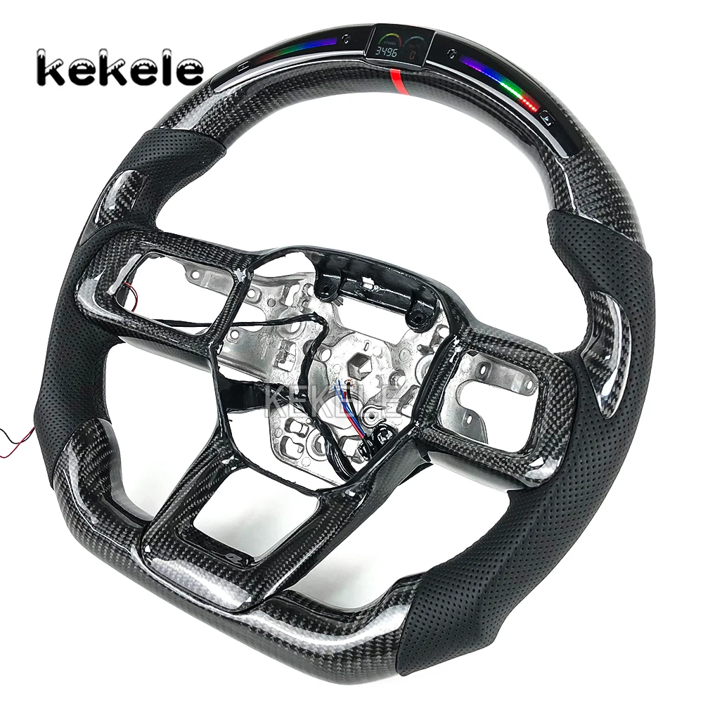 LED Steering Wheel for Ford Mustang 2023+ Car Steering Wheel Customized Carbon Fiber Steering Wheel for Ford Mustang GT 2024