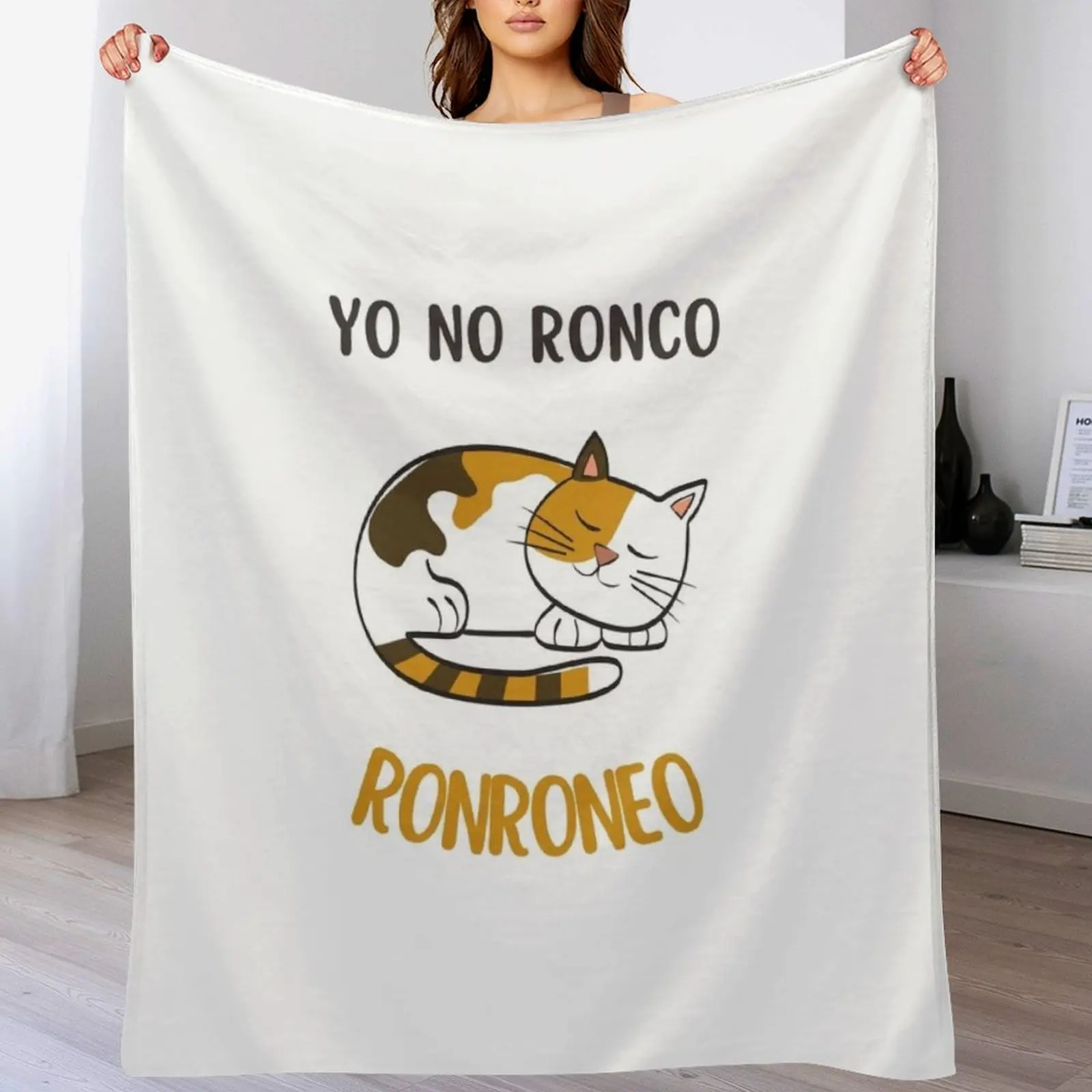 Yo no ronco, ronroneo manta para sofá decorativo fundas de cama Polares de lujo mantas