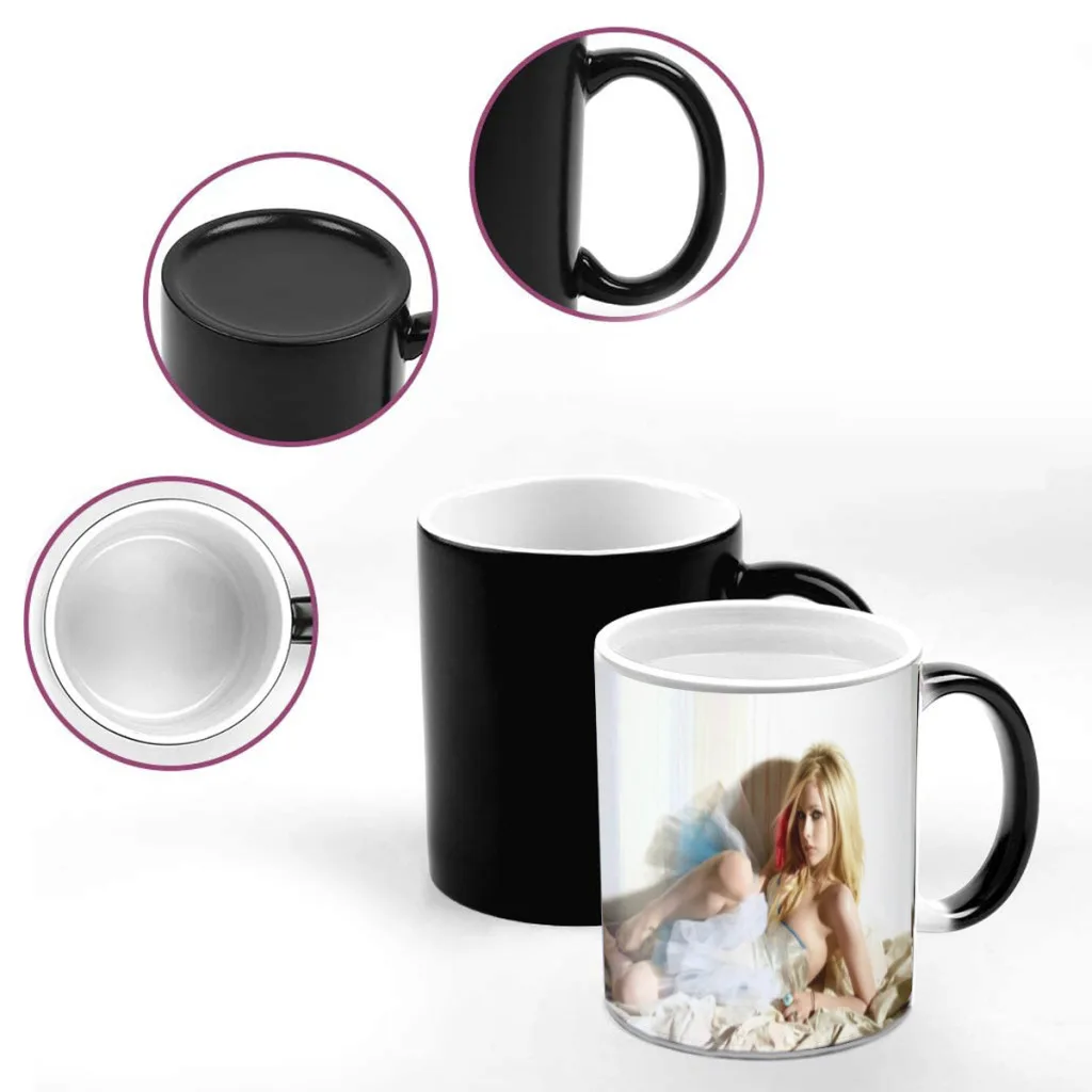 Avril Ramona Lavigne Singer One Piece Coffee Mugs And Mug Creative Color Change Tea Cup Ceramic Milk Cups Novelty Gifts