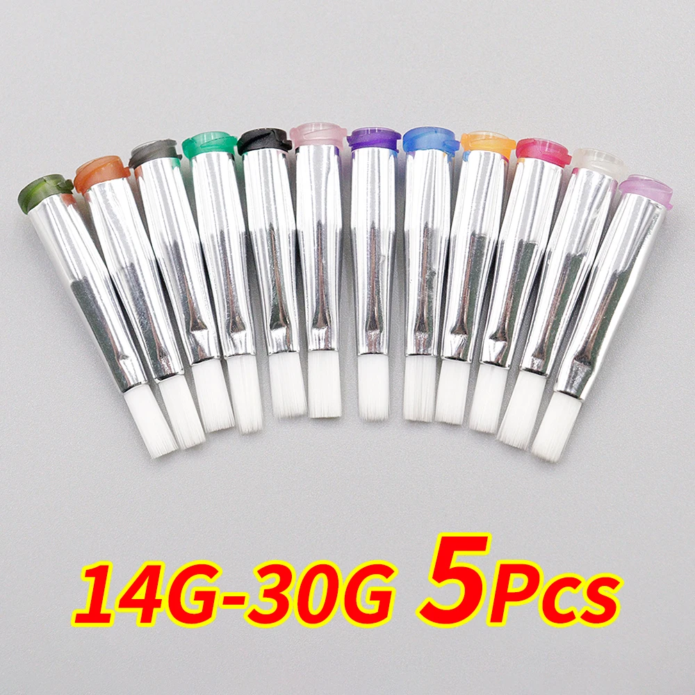 

5Pcs 3-4mm Flat Mouth Soft Brush Needle Dispensing Injection Needle Precision Dispensing Machine Glue Coating Needle