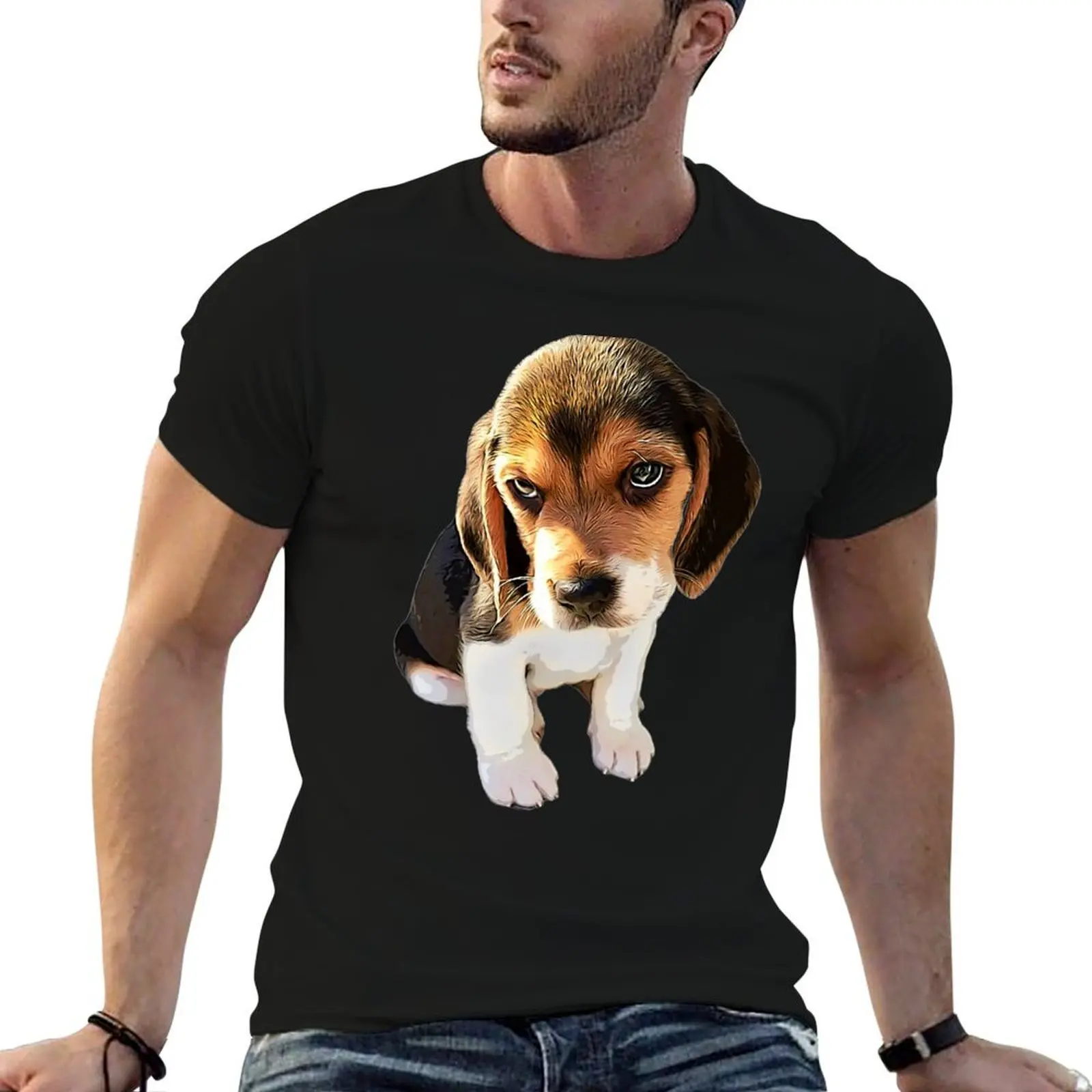 

Beagle Dog Cute Puppy Eyes T-Shirt man t shirt heavy cotton funny t shirts dark humor T-Shirt