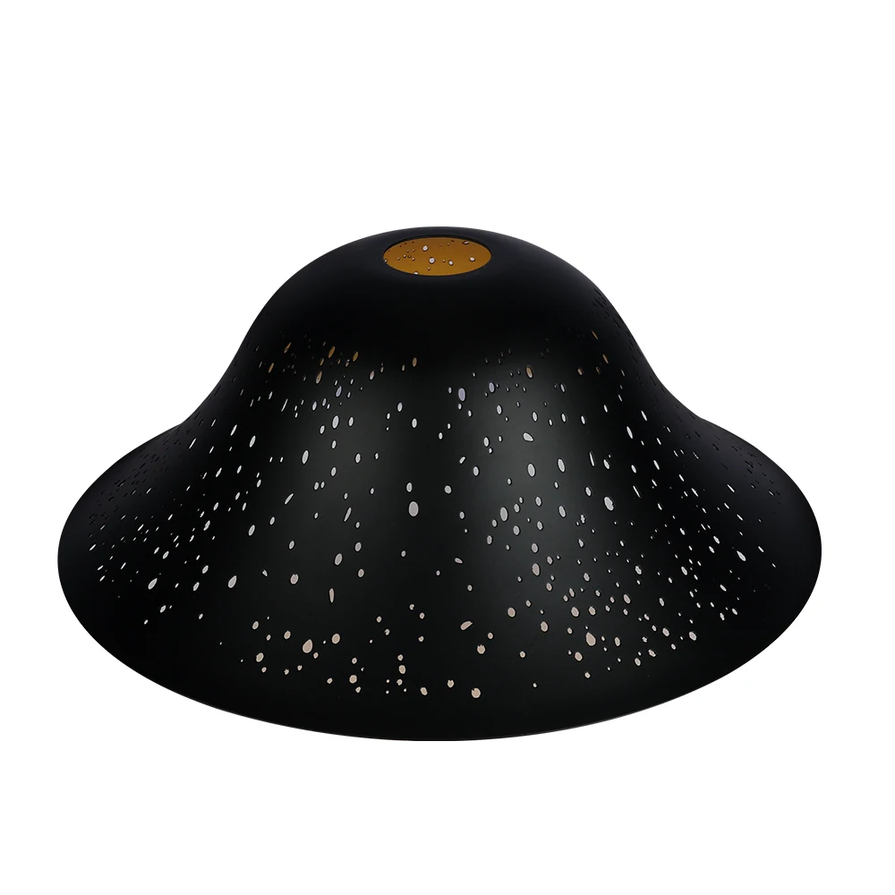 

1pc 12.2*H4.9*7.5" UFO star style metal lampshade floor lamp chandelier garden lamp connector diameter 1.65" black gold