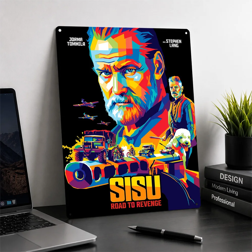 Sisu Road to Revenge Pop Art 3D Printed Texture Poster Personalized Wall Art Retro Metal Tin Signs for Office Decor Room Home