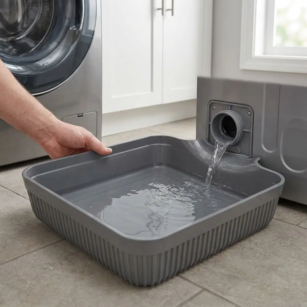 Front-mounted Washing Machine Drain Tray Heavy Duty Anti-Overflow Washer Water Catch Pan Leak-Proof Universal