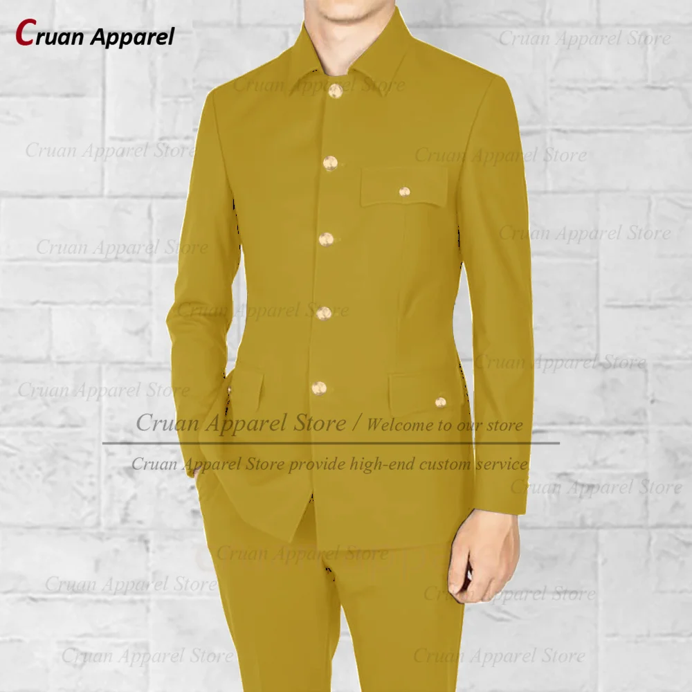 Newest Men Suit Set Wedding Party Groomsman Custom Elegant Single Breasted Blazer Pants 2 Pieces Formal Banquet Classic Costumes