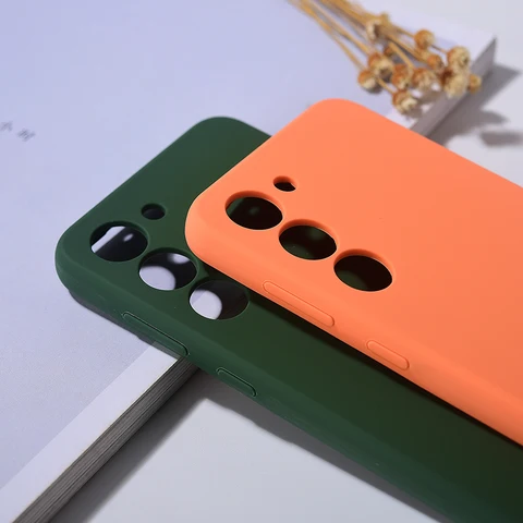 S24 Ultra S23 S22 Plus Чехол Мягкий на ощупь жидкий силиконовый чехол для телефона Полный защитный чехол Противоударный корпус для Galaxy S24+ S23Plus S22