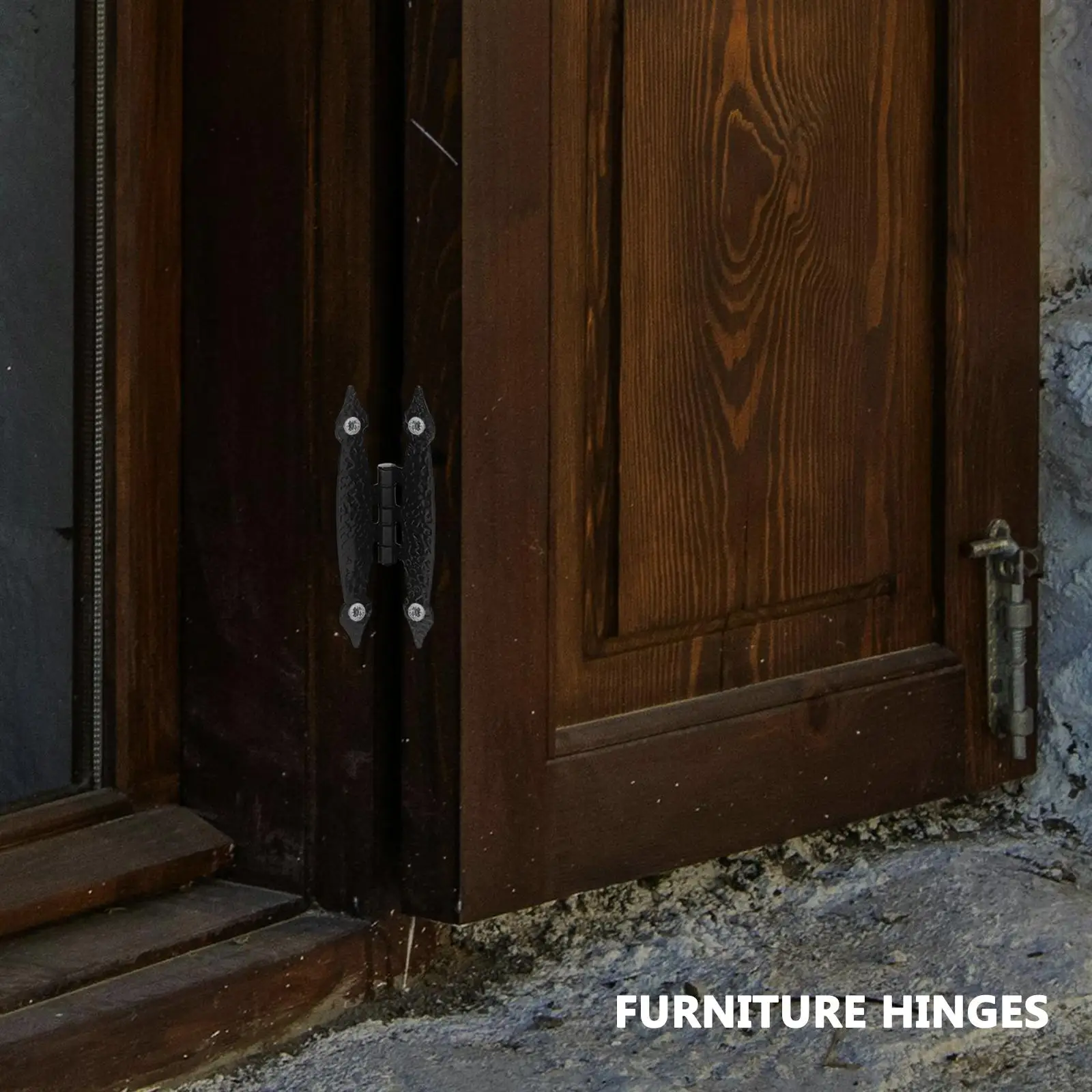 

2 Pcs H Shape Door Hinges Replacement Steel Cabinet Barn Garage Smooth Opening Mute Reliable Sturdy Long Time Use