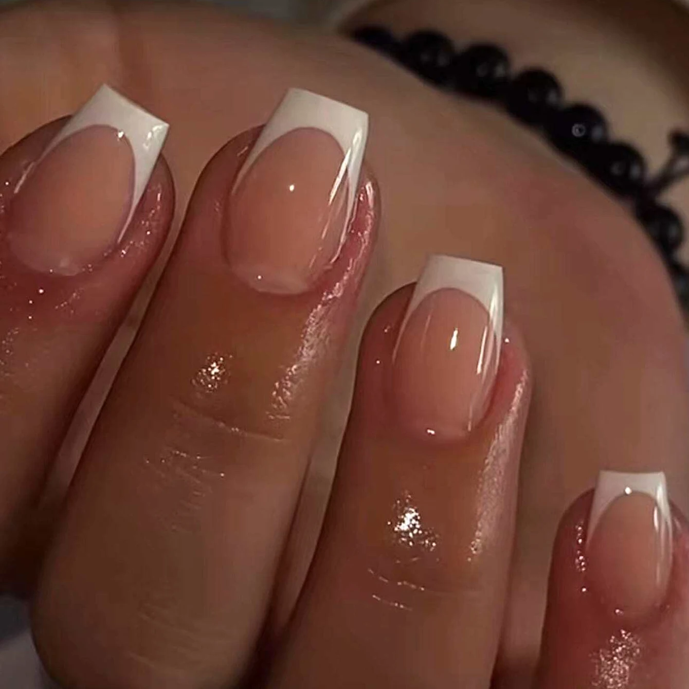 CuemployPusher-Faux ongles blancs pour filles et femmes, poignées amovibles et réutilisables, MSI, colle, ballerine, français, moyen, 1 pièce, 24 pièces