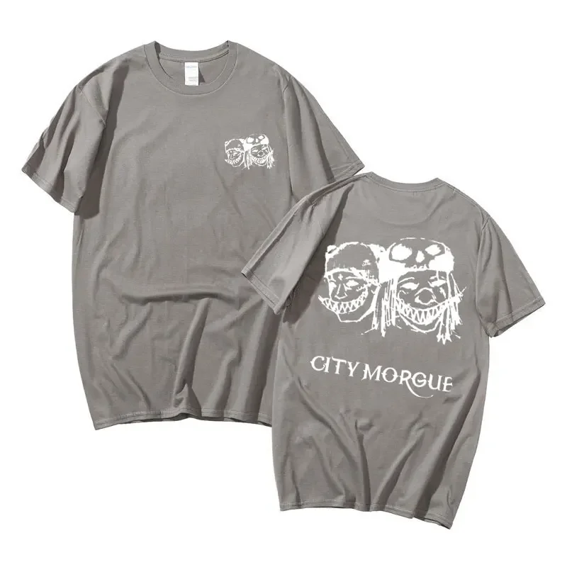 Rapper Men's Casual Cartoon Fun T-shirt Retro ZillaKami City Morgue Double-sided Printed T-shirt Men's Hip-hop Oversized T-shirt