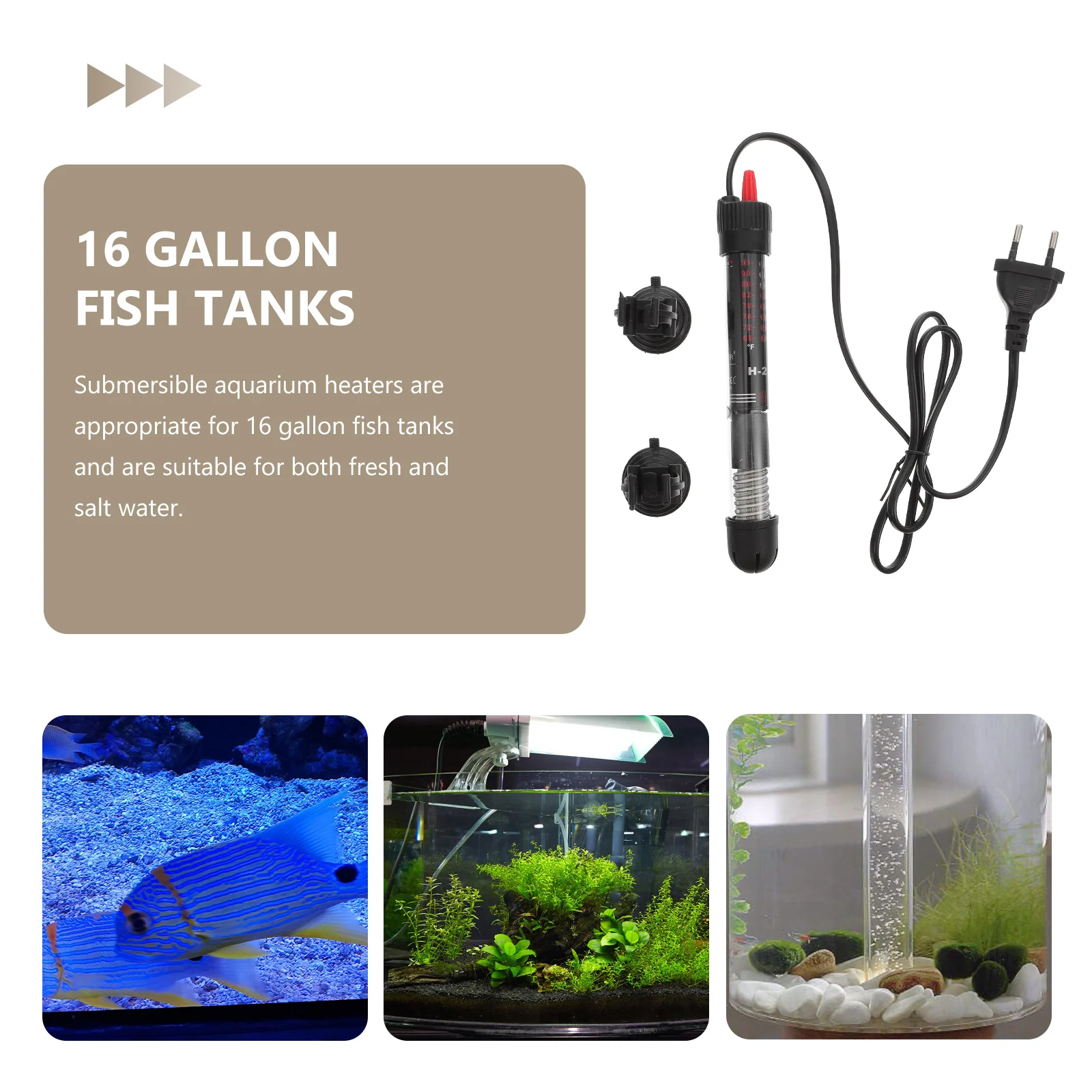 

Aquarium Heater Fish Tank Heater Glass Heating Rod for Fish Tank Temperature Controller Adjustable Pet Supplies