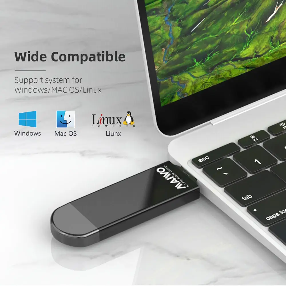 حاوية SATA SSD ، 2 في 1 ، نوع C ، USB ، حقيبة محرك أقراص صلبة ، حقيبة خارجية صغيرة للكمبيوتر المحمول ، مفتاح B + M ، M2 SSD ، ألومنيوم