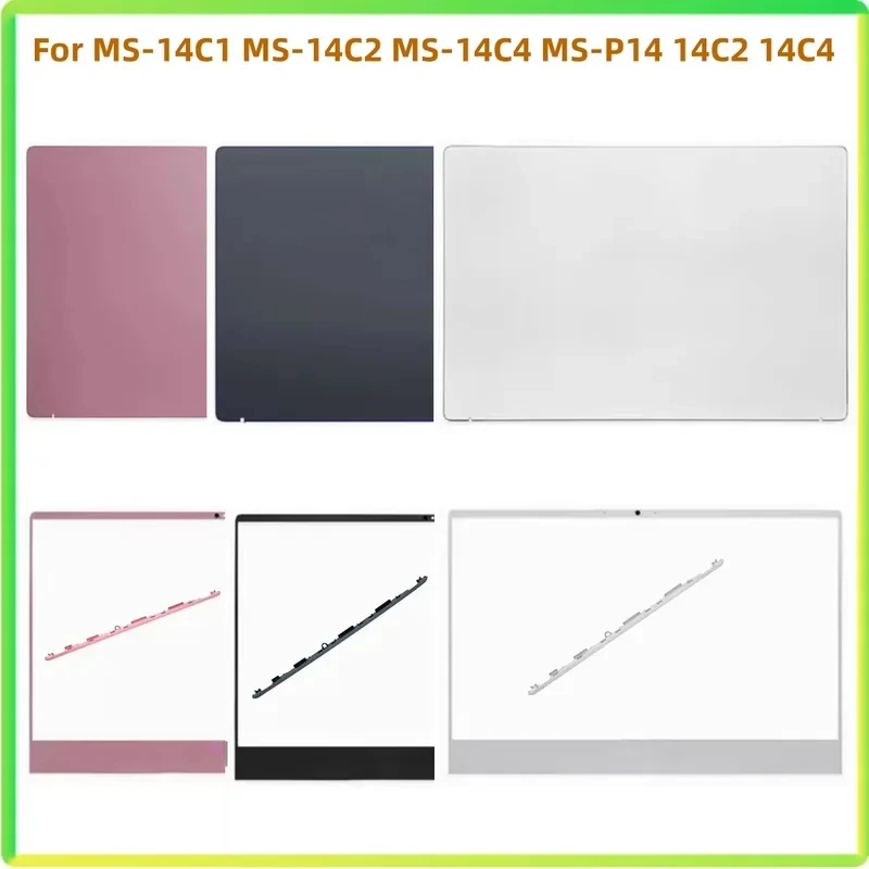 For MSI Prestige 14 MS-14C1 MS-14C2 MS-14C4 MS-P14 Series Laptop LCD Back Cover Front Bezel Hinges Cover