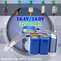 3200mAh Li-ion Battery 14.4V14.8V 4S1P for Xiaomi/ILIFE/Mop Essential/Tesvor/RoboVac/Cecotec Conga/LIECTROUX/Eufy RoboVac