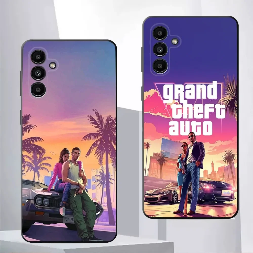 Game G-GTA 6 Vice City Phone Case For Samsung Galaxy A13,21s,22,31,32,52,53,71,80,91 Black Soft Cover