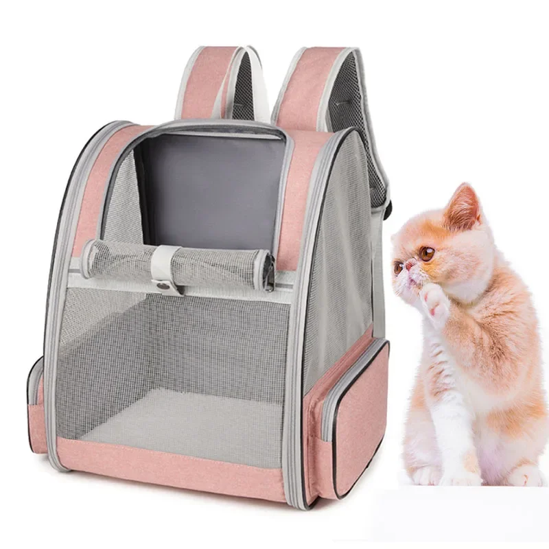 Pet Cat Bag Breathable Canvas Portable Cat Backpack Outdoor Travel Transport Bag For Cats And Puppy Carrying Pet Supplies