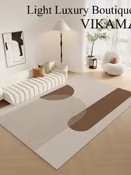 VIKAMA Crystal Pile Simple Geometric Rug Anti-slip and Quick-dry Large Living Room Carpet Sofa Tea Table Pad