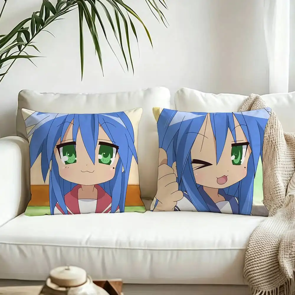 Konata Izumi Anime L-Lucky Star Girl Pillow Case Living Room Sofa Cushion Cover Suitable For Home Bedroom Room Decoration