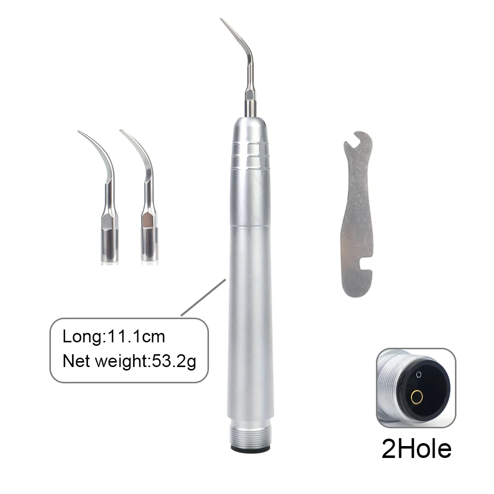 

Dental Air Scaler AS2000 High Borden/Midwest 2Holes Handpiece with G1/G2/G3 Scaler Tips for Teeth Whitening&Periodontal Care