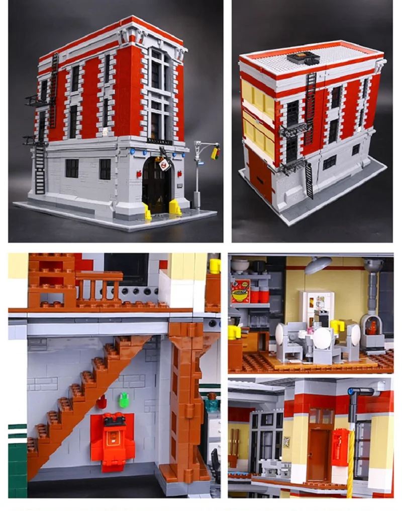 الصندوق الأصلي متوافق 75827 4634 قطعة صالح 75827 Ghostbusters Firehouse 83001 اللبنات الطوب عدة هدايا عيد الميلاد عيد الميلاد