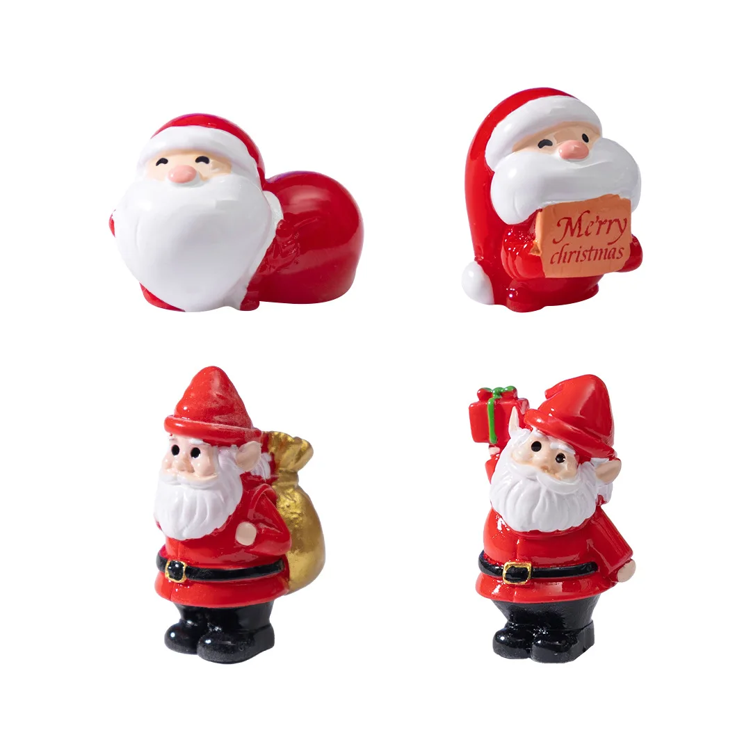 Santa Claus Figurine Creative Christmas Tree Ornament Snowman Miniature High Quality Mini Christmas Decorations For Micro