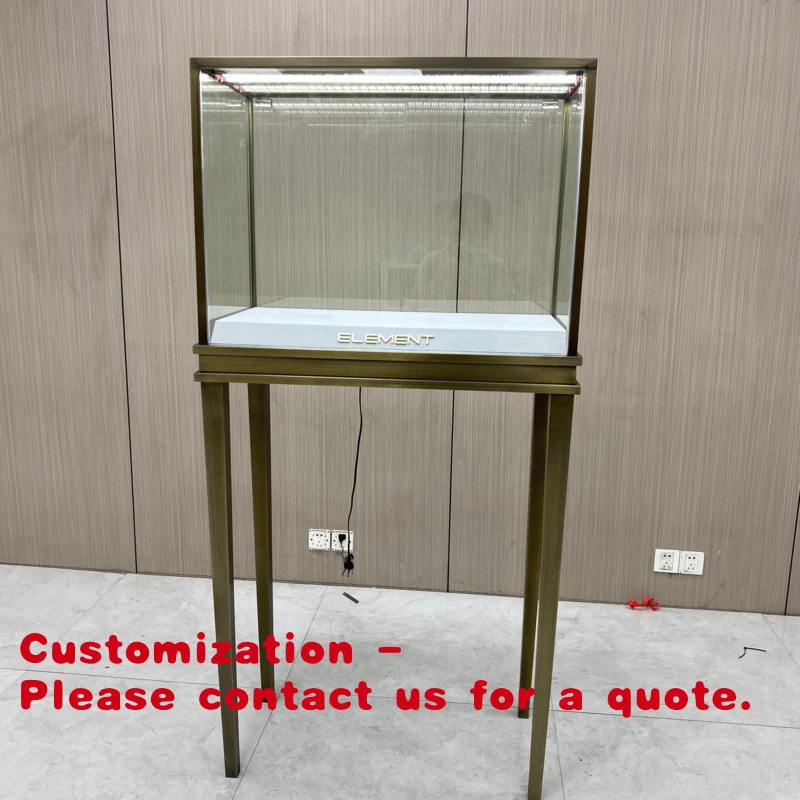 

custom.Custom Illuminated Glass Jewelry Store Display Cabinet Gold Watch Showcases with LED Lighting Retail Shop Counter Des