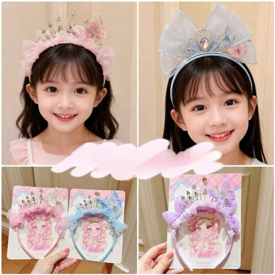 

Children Headband Princess Crown Bow Mesh Hair Accessories Super Fairy Photo Accessories Hair Accessories Girls Birthday TM04