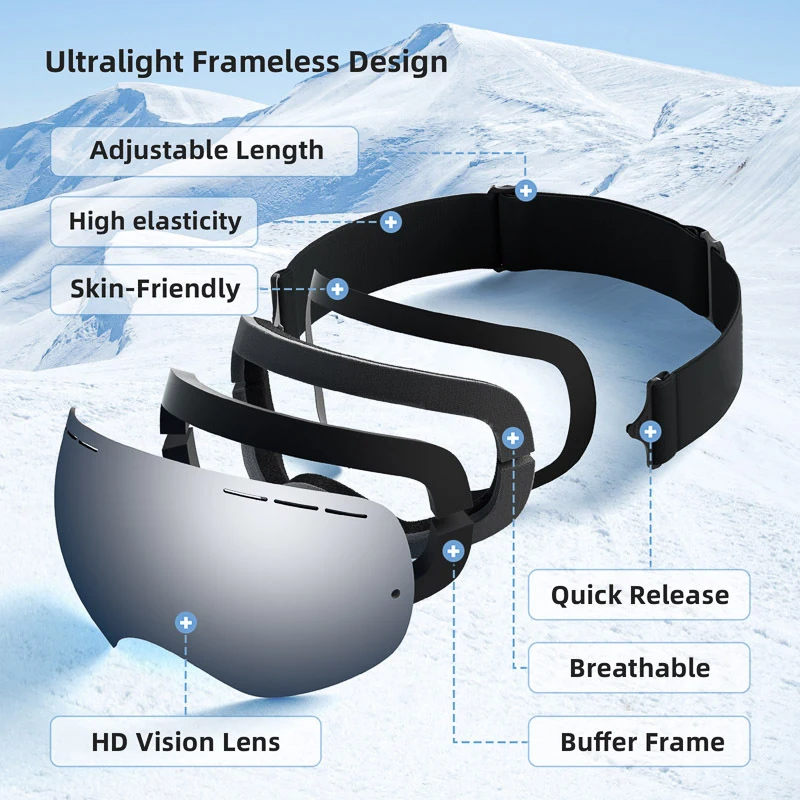 JSJM gafas de esquí y snowboard antivaho ultraligeras UV400 - imagen 3
