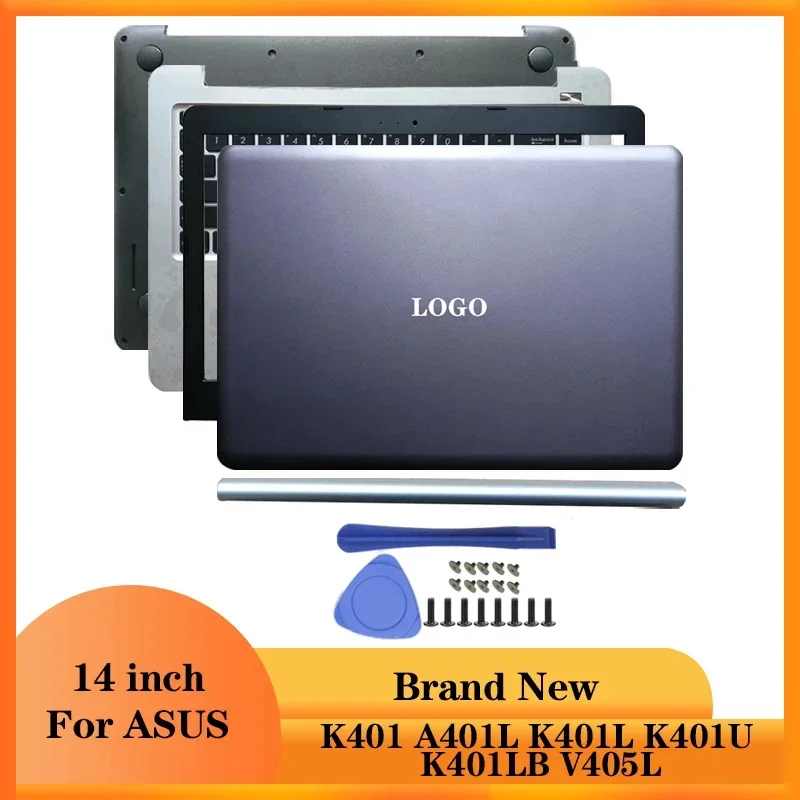 

Серебристый для ASUS K401 A401L K401L K401U K401LB V405L задняя крышка ЖК-дисплея для ноутбука/передняя панель/петли/крышка петли/подставка для рук/нижняя часть корпуса