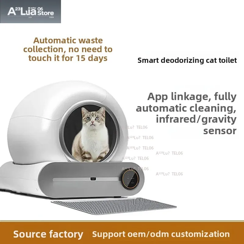 Automatic Self Cleaning Cat Litter Box Electric Smart Sensor Odor Control soporte para bandera de jardín
