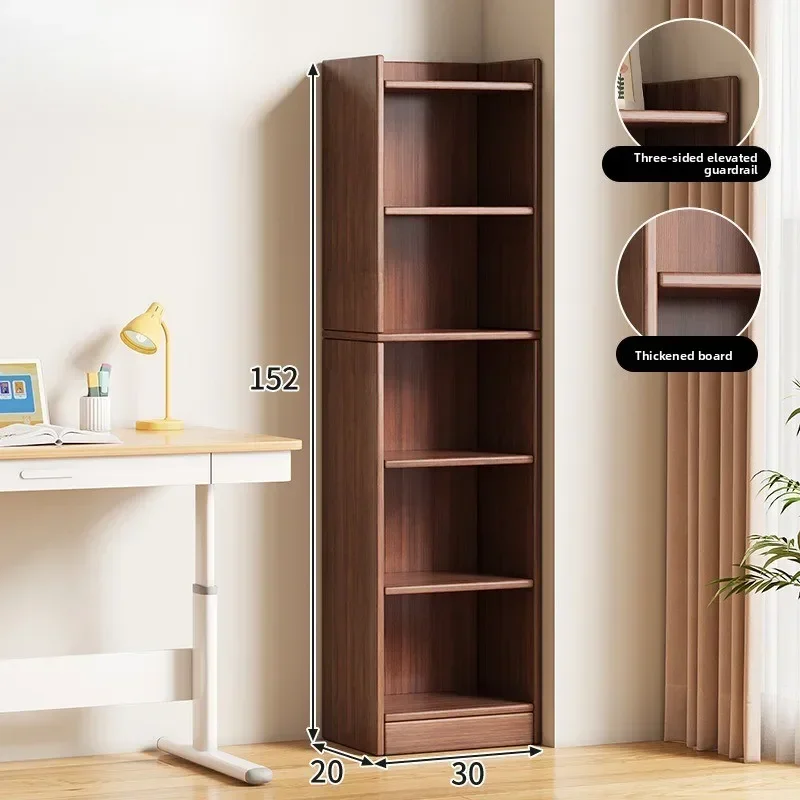 

Многоуровневая гостиная от пола до потолка с интегрированной полочной системой, витриной и узким книжным шкафом для хранения от стены до стены