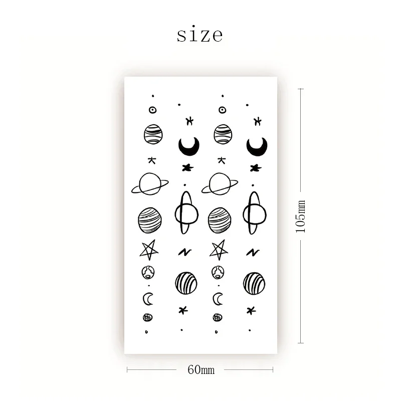 Tattoo Stickers Sun Moon Stars Planet Interstellar Galaxy Fake Tatto Waterproof Temporary Hand Tatoo for Women Men Makeup Art