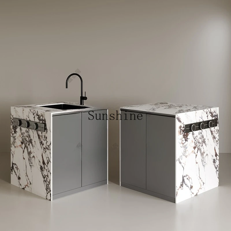 

Slate retractable island dining table integrated open home simple modern