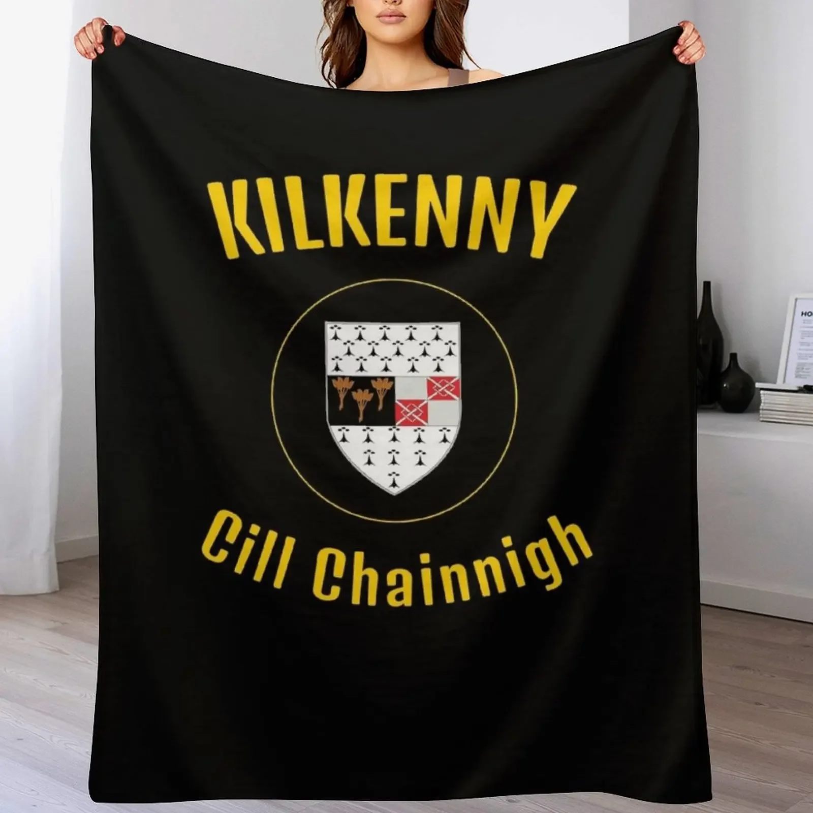 Kilkenny Chill Chainnigh with Crest Throw Blanket Easy Care Comfortable Blanket for Couch
