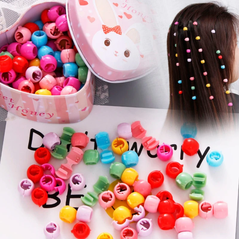 30-100pcs/lot Candy Color Beads Hairpins Hair Clips Claw Small Catch Clips Girls Hairpin Barrette Headwear Styling Tools Braider