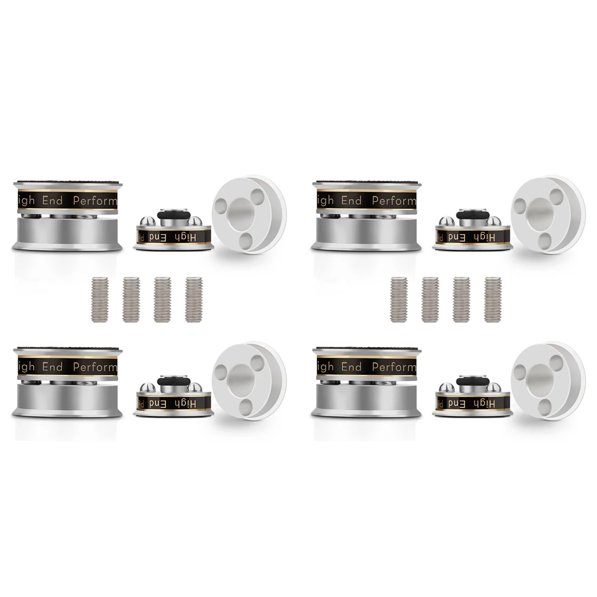 8X Hifi مكبر صوت حامل وسادة للقدم مضادة للصدمات وممتصة للصدمات وأقدام عزل فضية