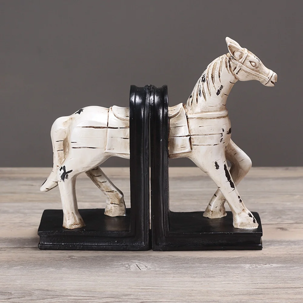 

horse to success vintage horse bookend book by creative study bookend furniture Wine Cabinet TV Retro Creative Model Ornaments