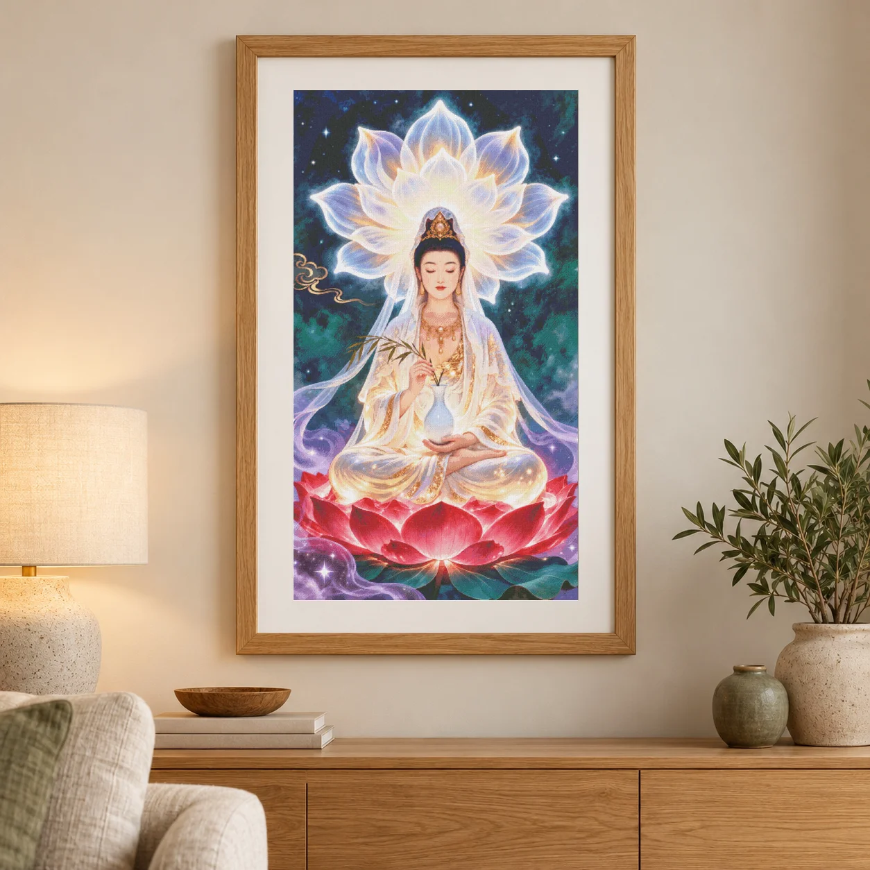 [ZZ9503-Bodhisattva Avalokites - Cross Stitch Stamped Kits Beginners reseña y precio