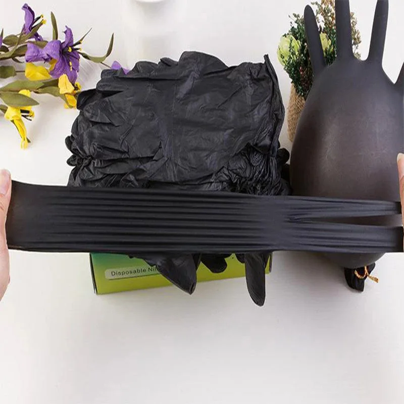 Disposable Black PVC-Nitrile Blend Gloves | Thick Protective Gloves | Ideal for Housework, Dish Washing, Tattoo & Body Art