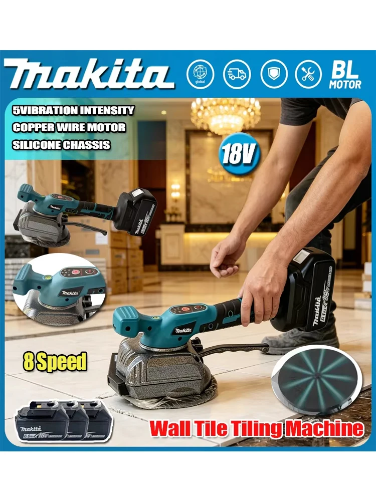 Makita Wibracyjna maszyna do poziomowania płytek, akumulatorowa inteligentna maszyna do układania płytek ściennych, elektronarzędzia do akumulatorów 18V — 2