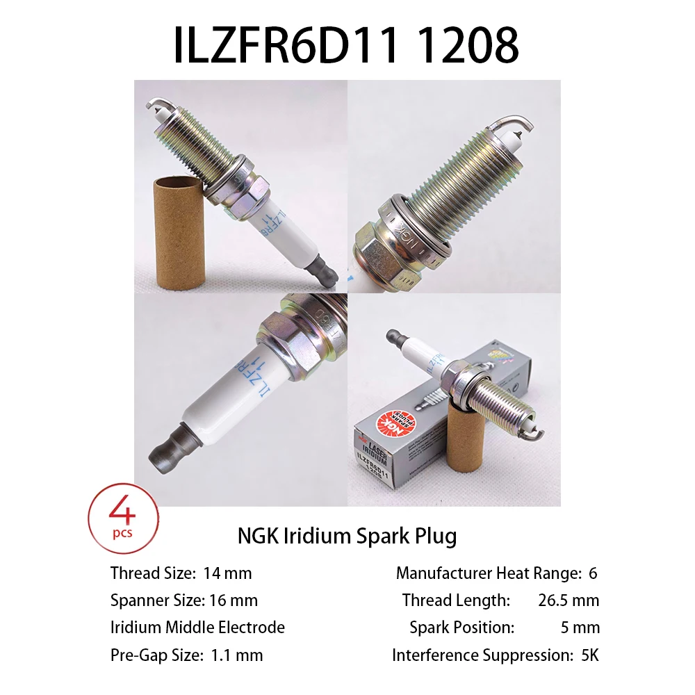 

4 шт. оригинальная свеча зажигания NGK Iridium Platinum ­ ILZFR6D11 1208