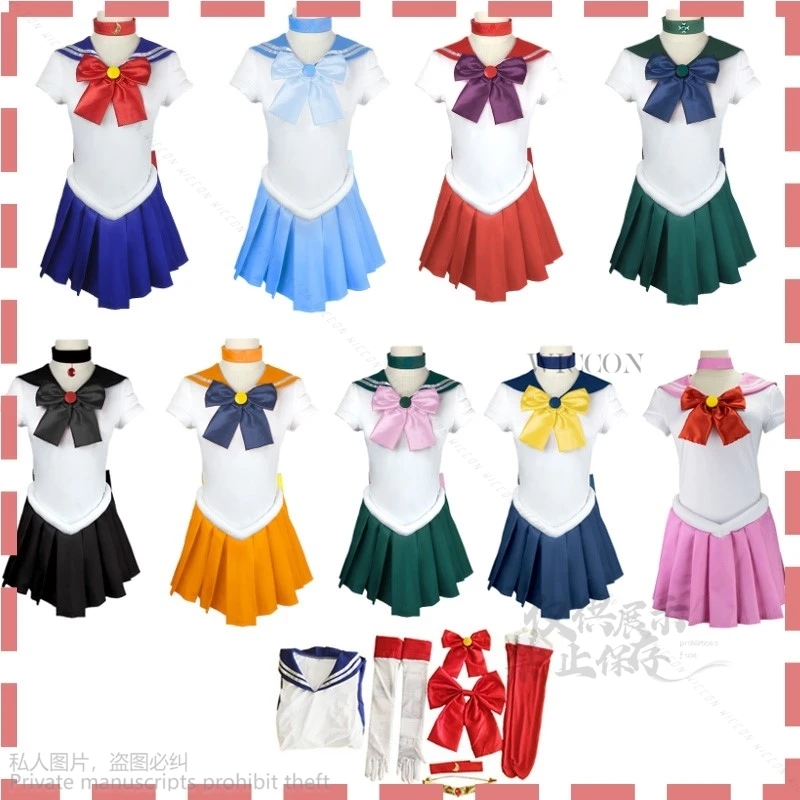 Sailor Luna Cosplay Costumes pour hommes et femmes, robe d'anime, uniforme JK, Halloween, carnaval, fête, spanFor Kids Moon Lolita, marin trempé