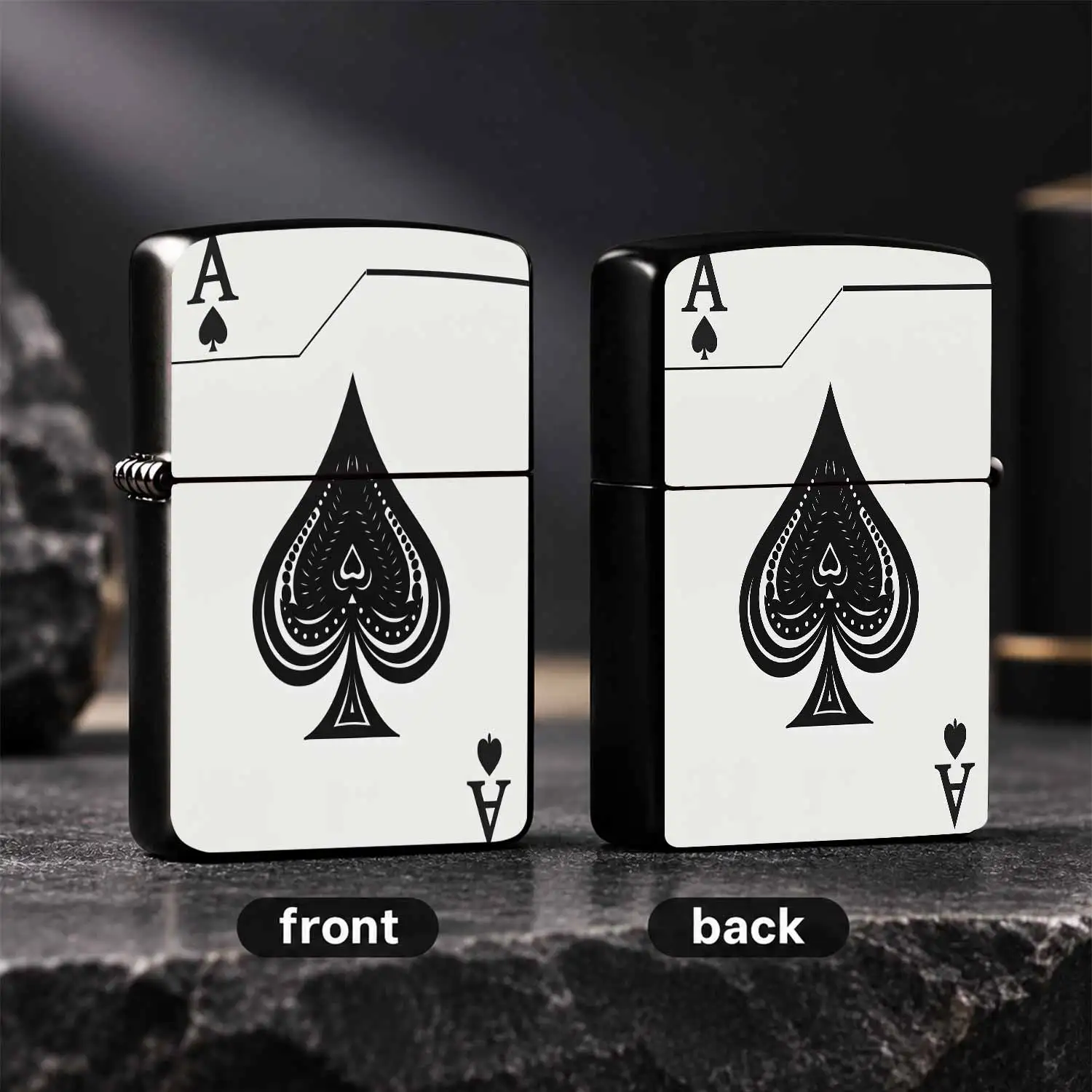 Creative Ace Of Spades Themed Lighter Stylish Exquisite Artistic Design Portable Igniter Smooth Operation Full Scenario Usable Fashion Accessory Ideal For Daily Carry Gifting Party Outdoor Camping Home And Travel Use De A Humorous And Inter