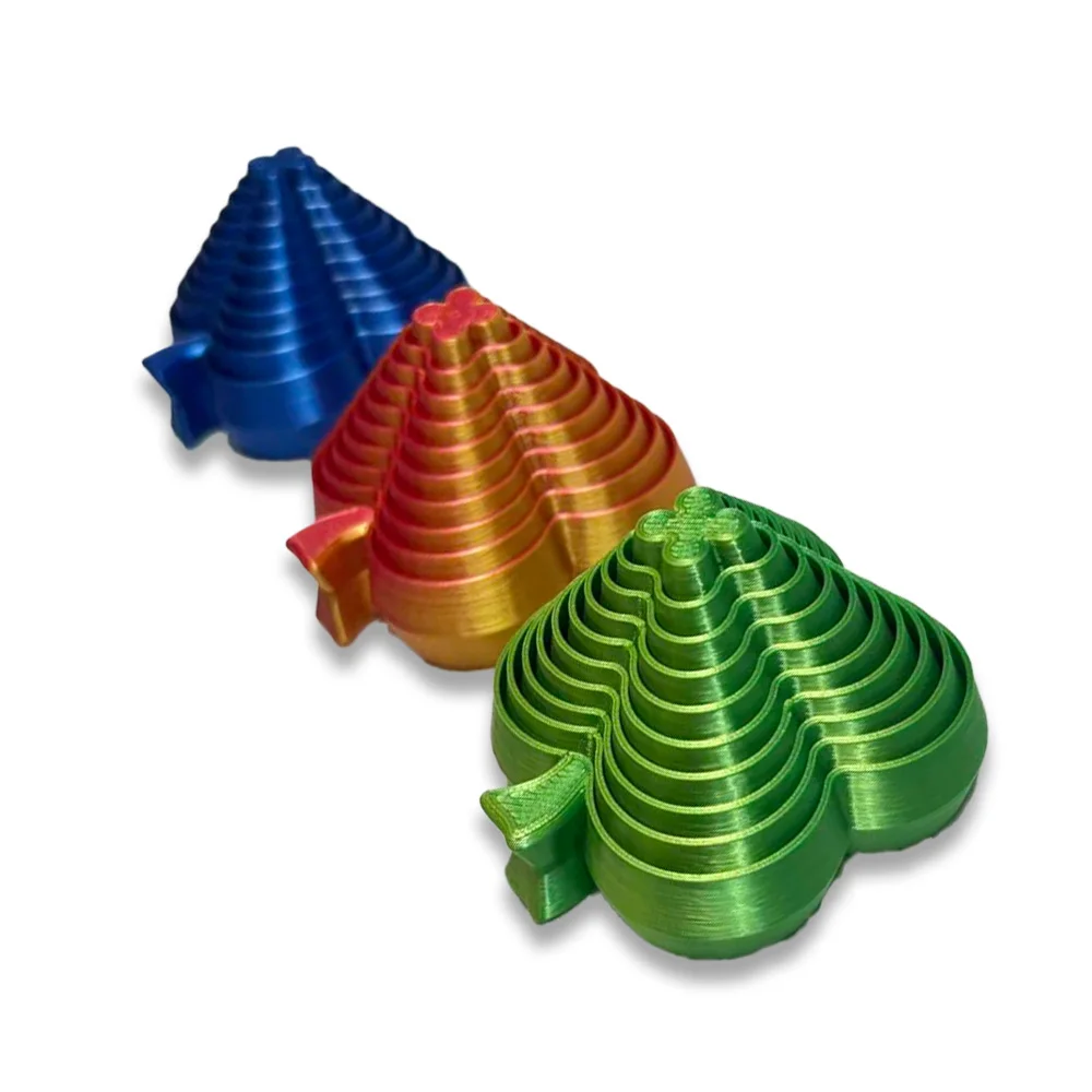 Tour de radis imprimée en 3D, jouet Puzzle trèfle à quatre feuilles, Fidget, Spinner sensoriel, soulagement du Stress, jouet de décompression pour enfants et adultes, 2 pièces