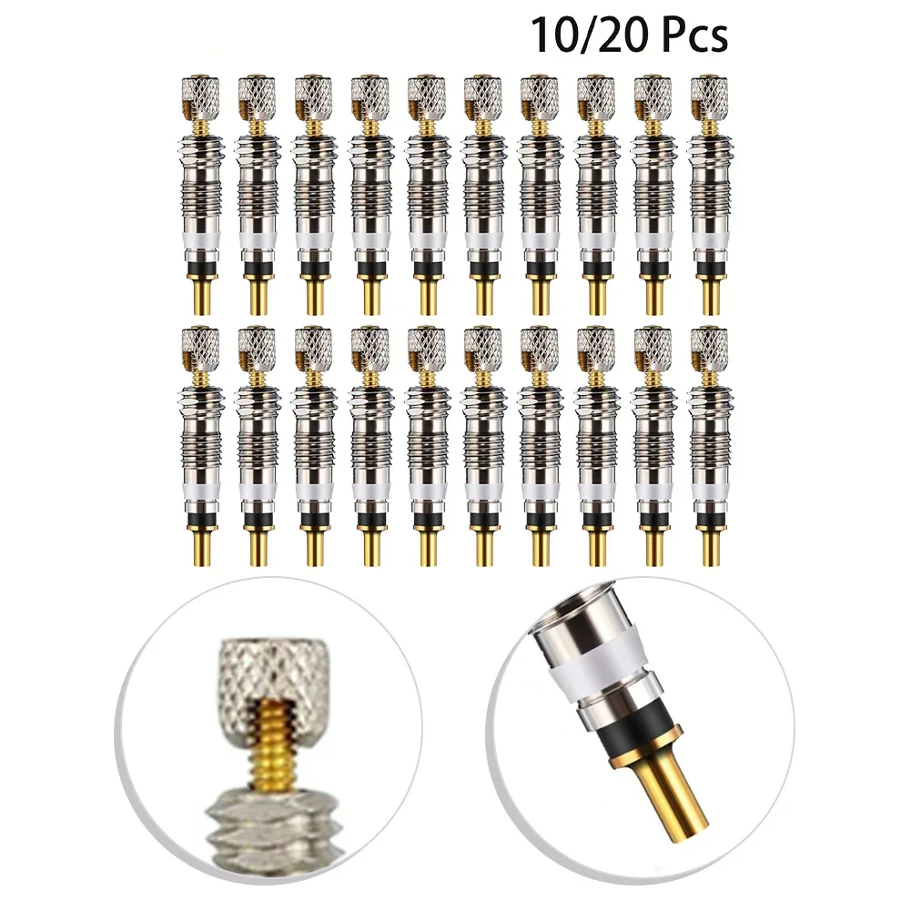 10/20Pcs Bicycle Removable Valve Core Brass French Valve Nozzle Tire Valve Core Replacement Part Mtb Road Bike Tire Tube Repair 