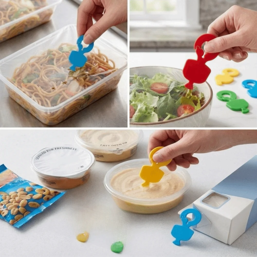 4pcs Handheld Design Bottle Opener Tool Keyring Attached Mini Keychain Package Opener Multifunction Tool Citrus Peeler Tool