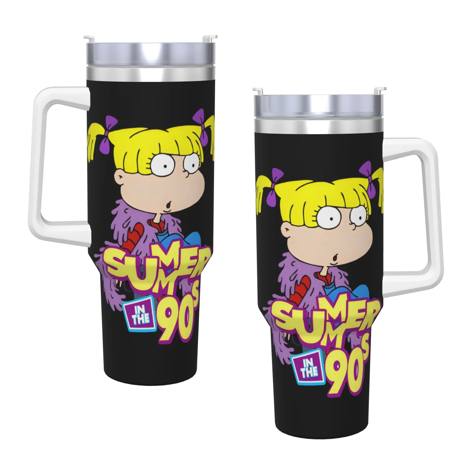 Stainless Steel Tumbler R-Rugrat Thermal Mug Angelica Pickles Portable Cold and Hot Car Mugs Beach Printed Water Bottle