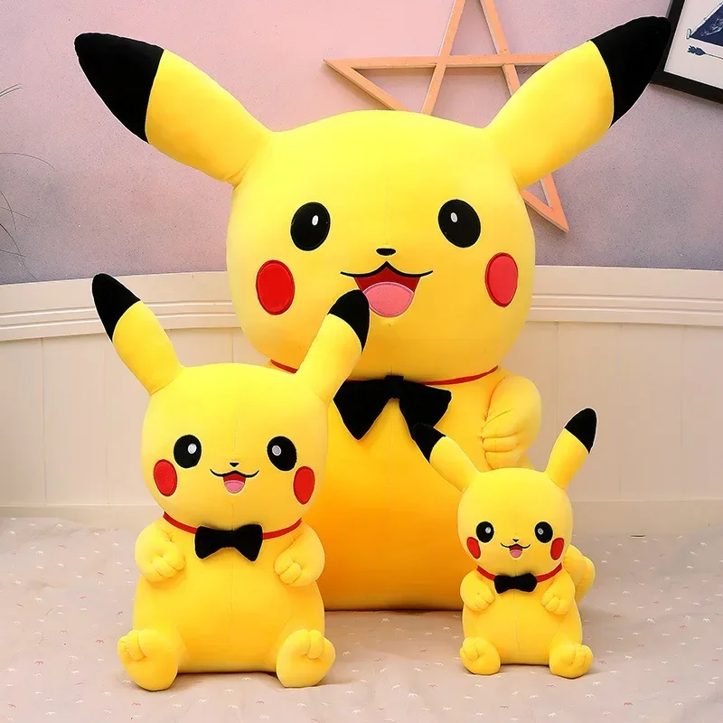 Pokemon Big Size 80cm Pikachu Plush Toy Kawaii Anime Yellow Elf Plush Doll Soft Stuffed Cartoon Doll Birthday Gift For Kids Girl