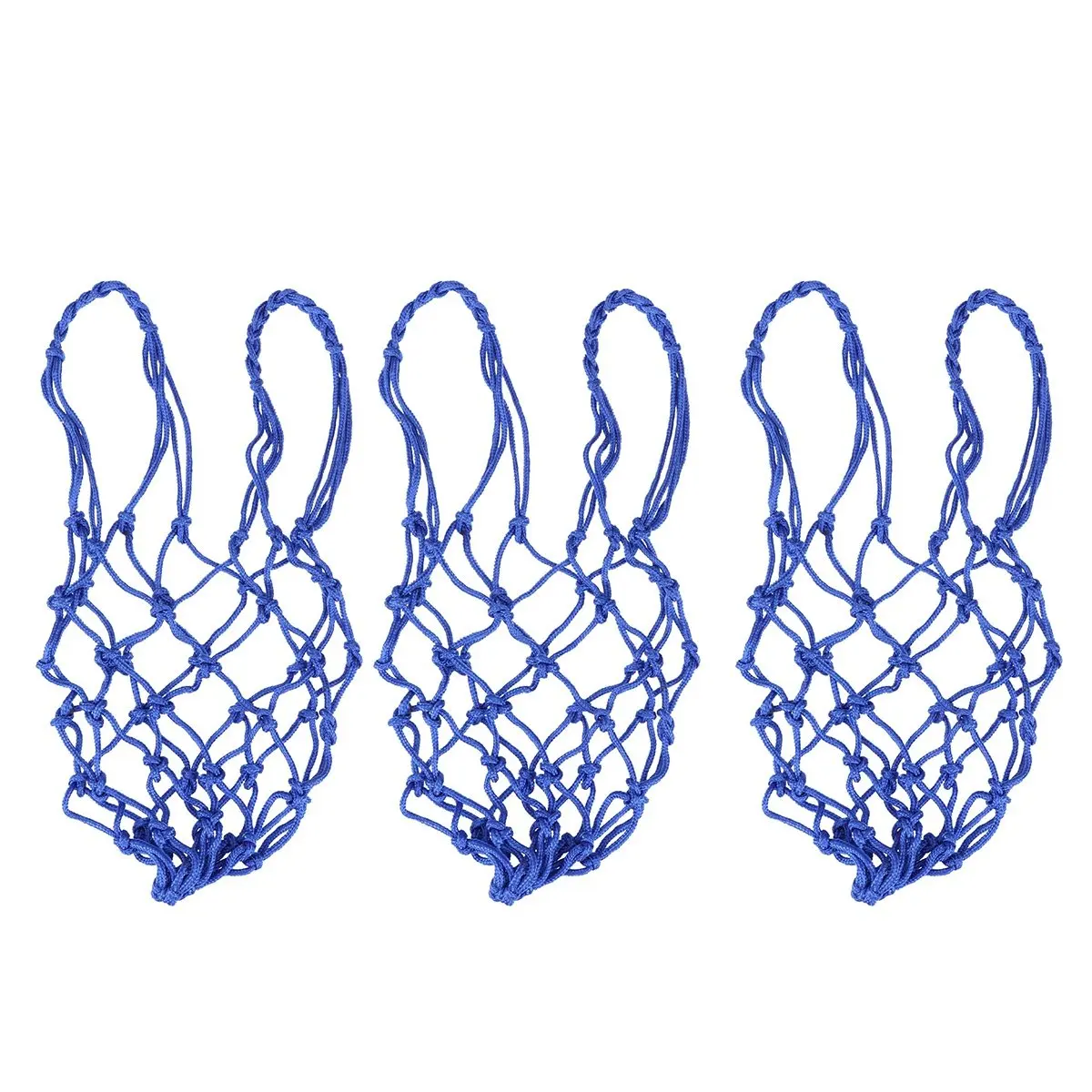 

6pcs Heavy Duty Nylon Mesh Net Bag Waterproof Drawstring Closure Thickened Straps For Basketball Soccer Team Sports Training